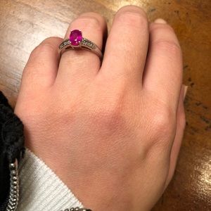 Pink Ruby & Diamonds Engagement Ring